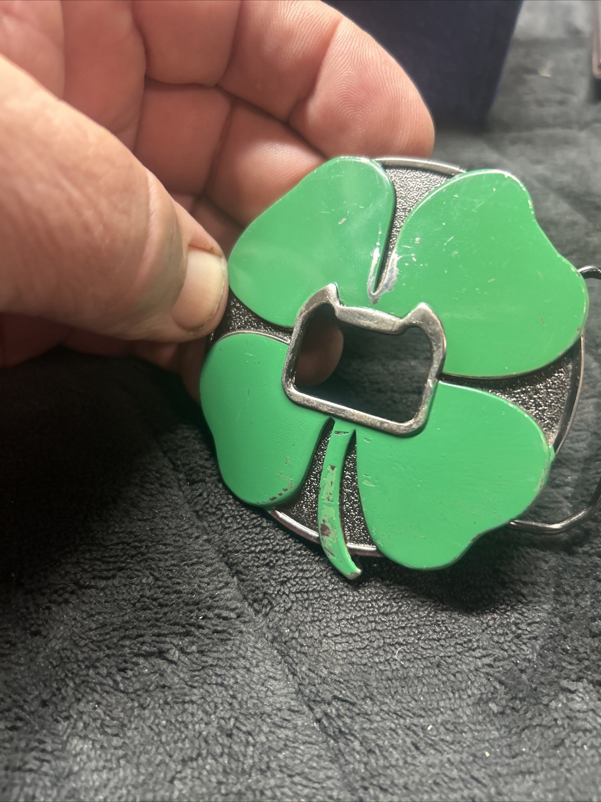 Four Leaf Clover Bottle, Opener, Belt Buckle
