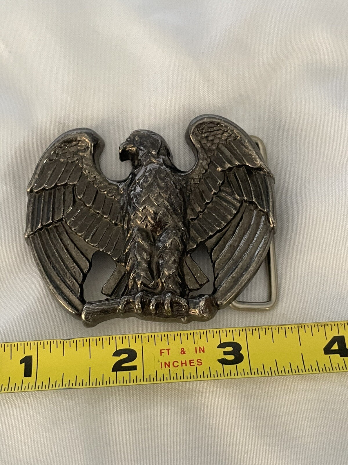 Vintage Avon American Eagle Patriotic Pewter Belt Buckle 2.5”