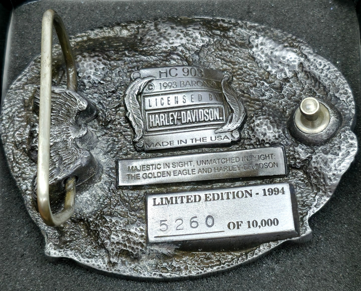 Harley-Davidson 1994 Pewter Commemorative Eagle Buckle Set by Baron