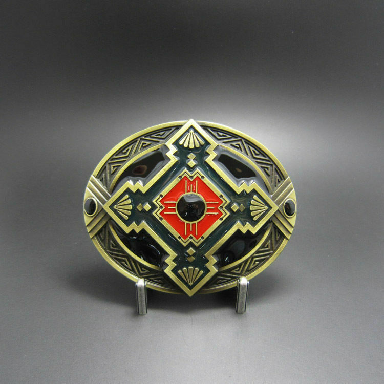 Bronze Plated Celtic Cross Totem Western Metal Belt Buckle