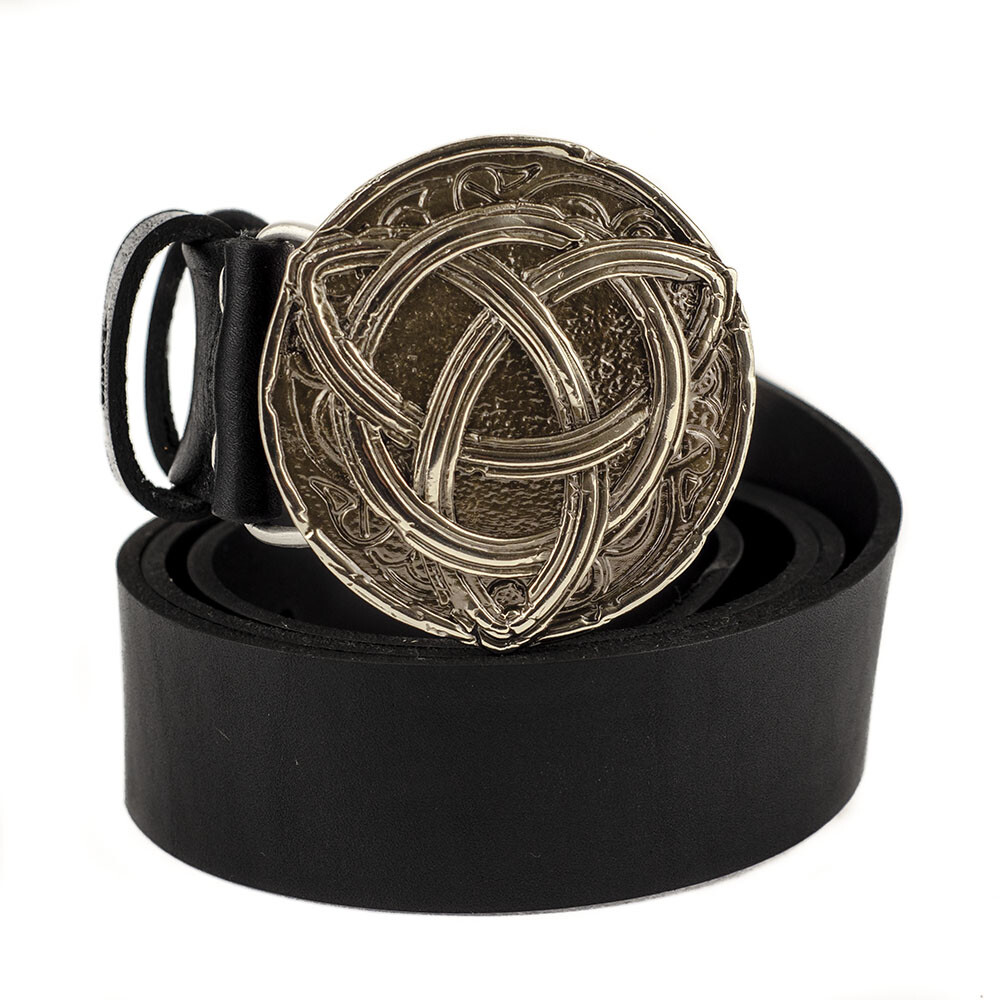 Triquetra german silver belt buckle, Celtic Trinity Knot Triquetra cross symbol