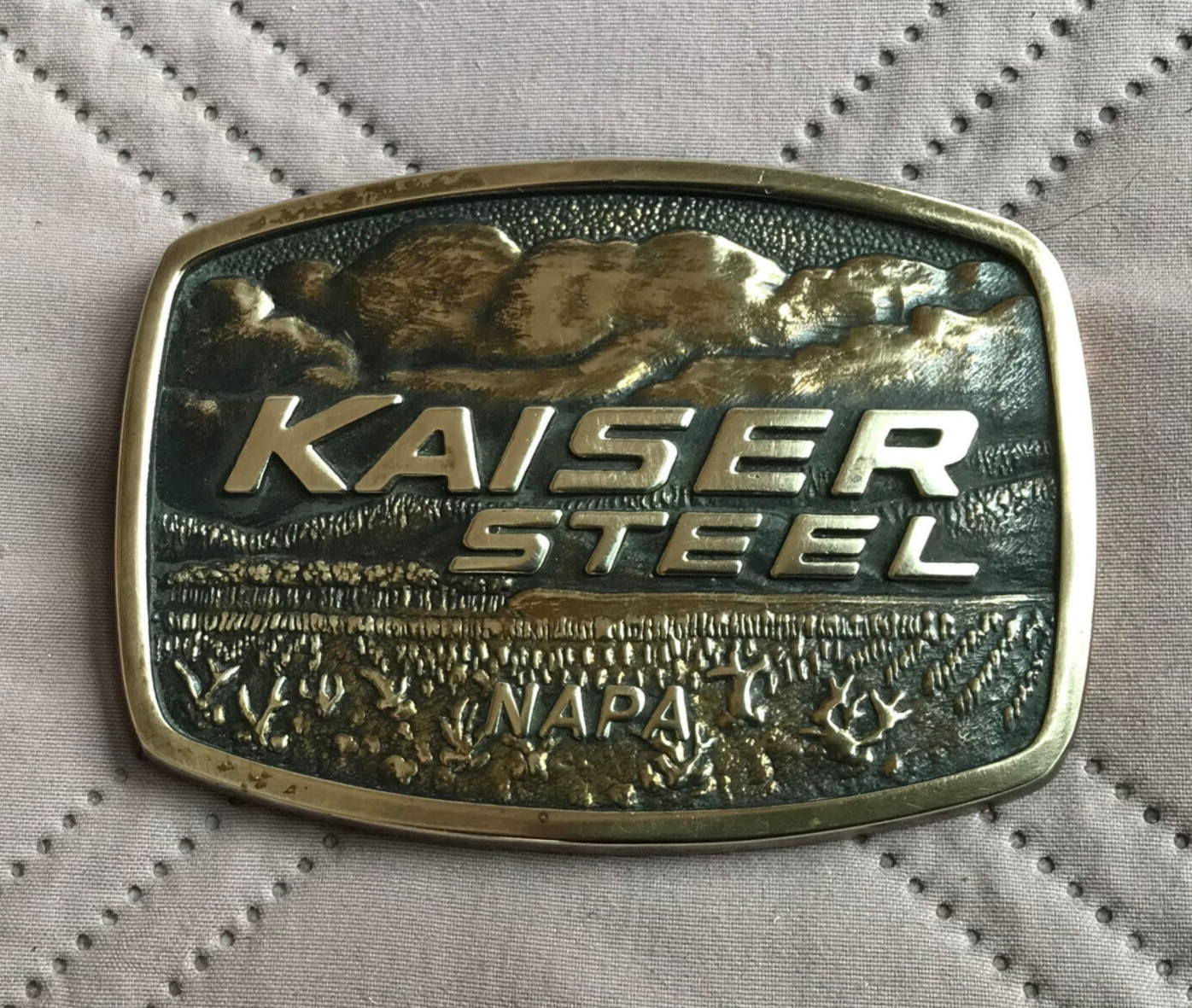Kaiser Steel Napa Brass Beltbuckle Vintage 1981