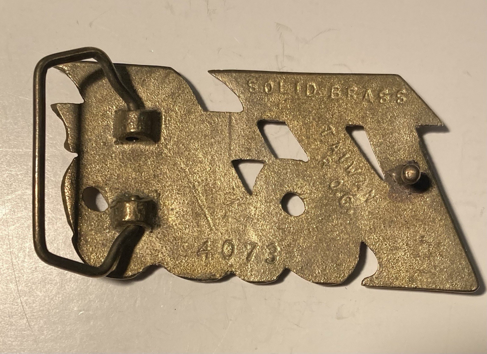 Vintage Corvette Solid Brass Logo Belt Buckle Fits 1.5in #4073