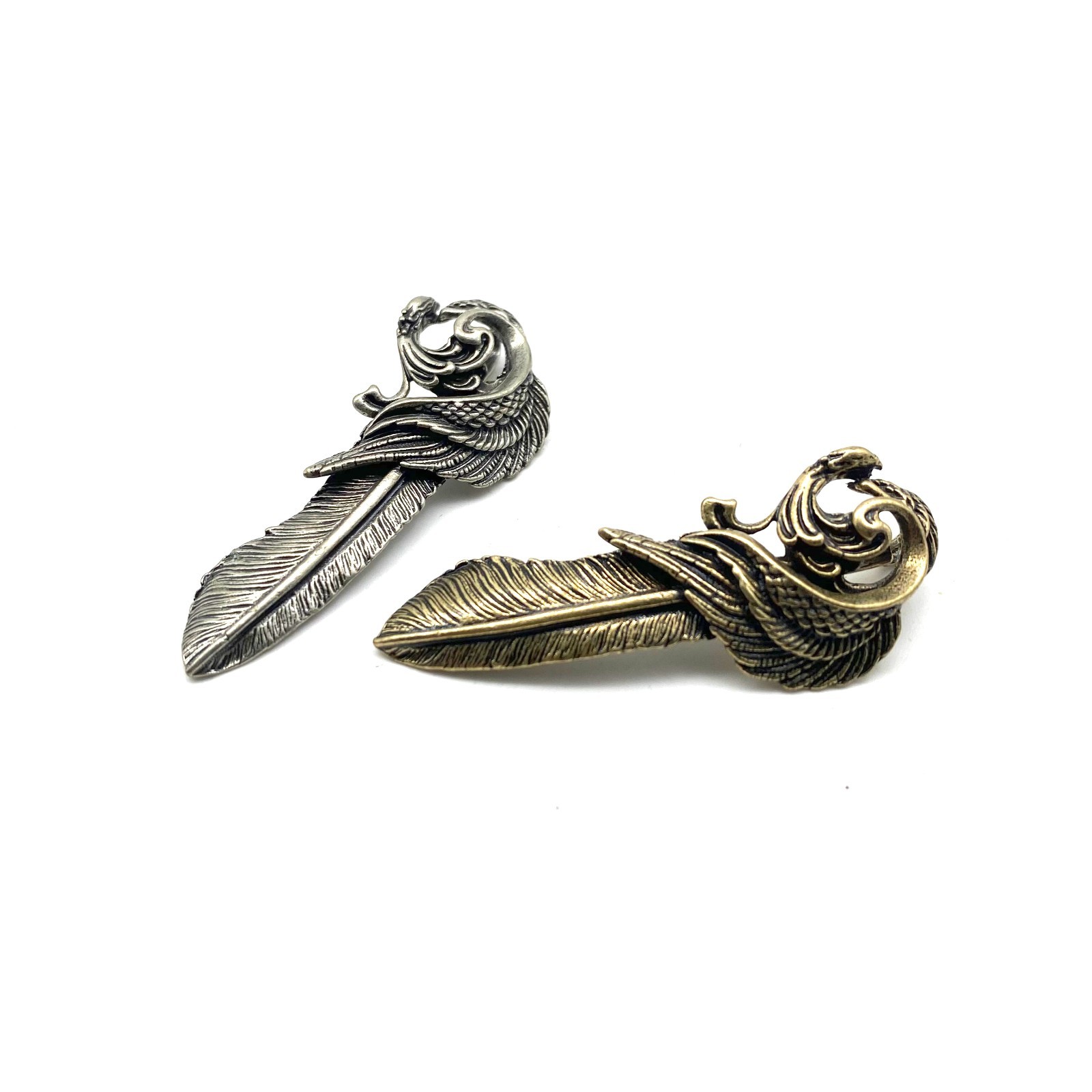 Copper Feathers Charm Jewelry Decoration Accessories Bag Decoration Pendants lot