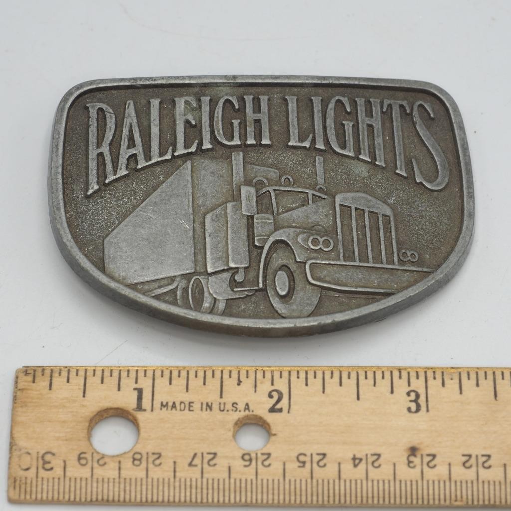 Raleigh Lights Trucker Belt Buckle Cigarette Advertising