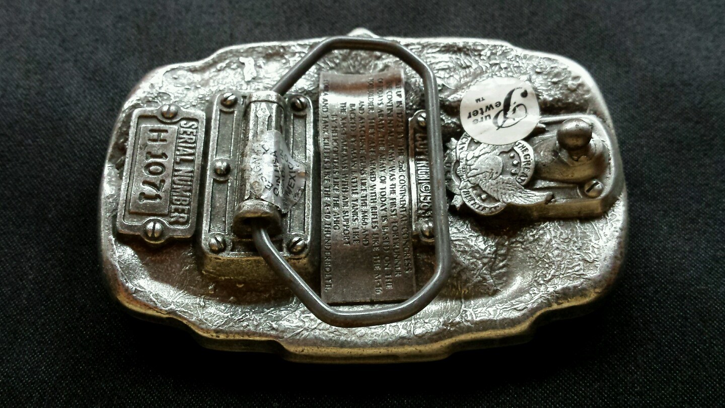 U.S. ARMY FIREPOWER BELT BUCKLE PEWTER 1983