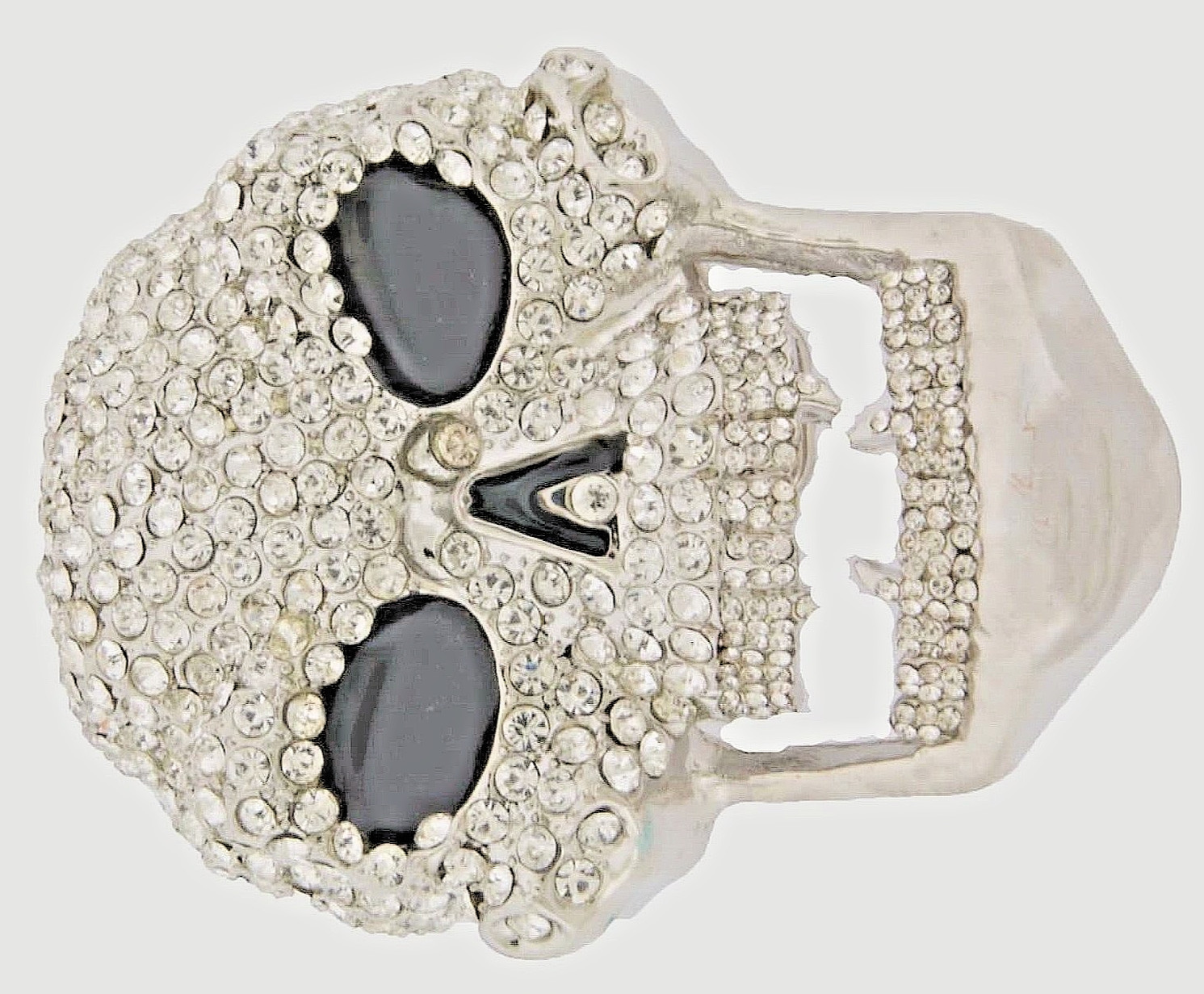 Bling Rock Skull Belt Buckle Halloween Party Costume Silver Metal Cosplay GOTHIC