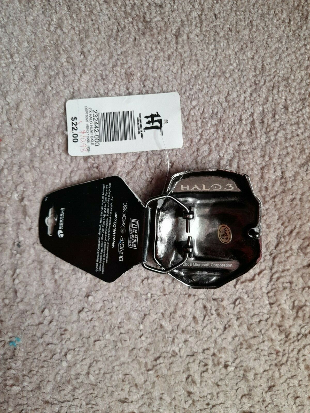Halo 3 Belt Buckle Hot Topic Bioworld Merchandising Bungie Xbox 360 from 2008