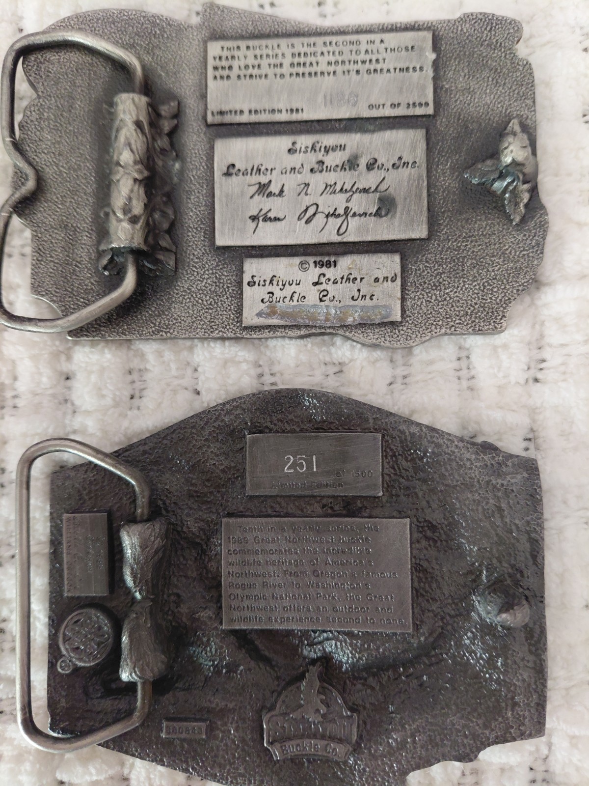 Siskiyou Lot of 8 Great Northwest Limited Edition Vintage Silver Belt Buckles