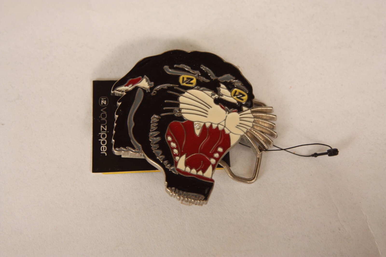 VonZipper The Pantha Belt Buckle Vintage Original VonZipper Enameled Panther Cat