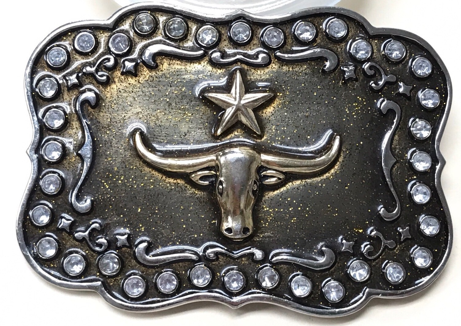 Vintage Western Belt Buckle TEXAS STEER COW SKULL Classico Italia, Cowboy!