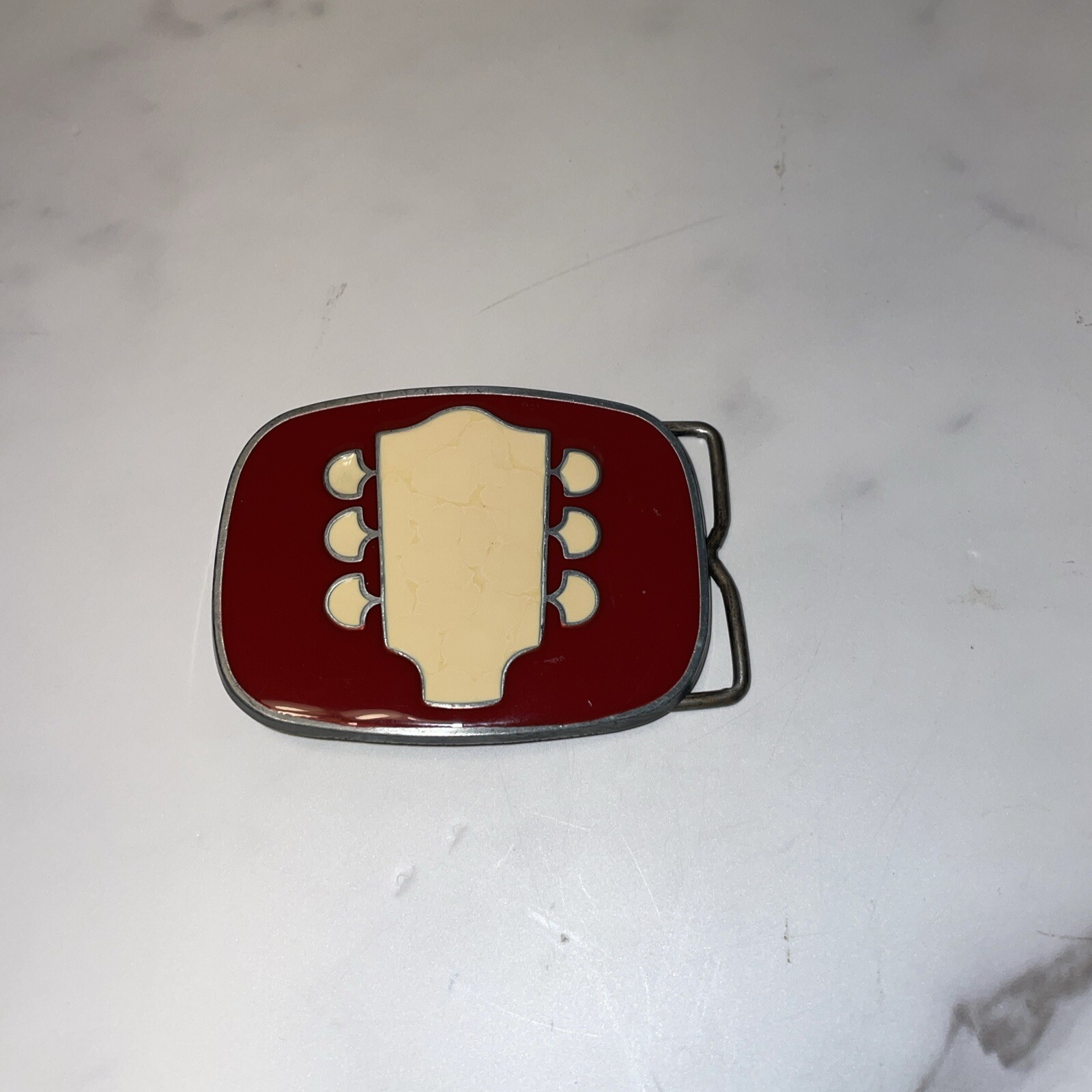 Vtg The Nashville Network TNN Guitar Logo Belt Buckle
