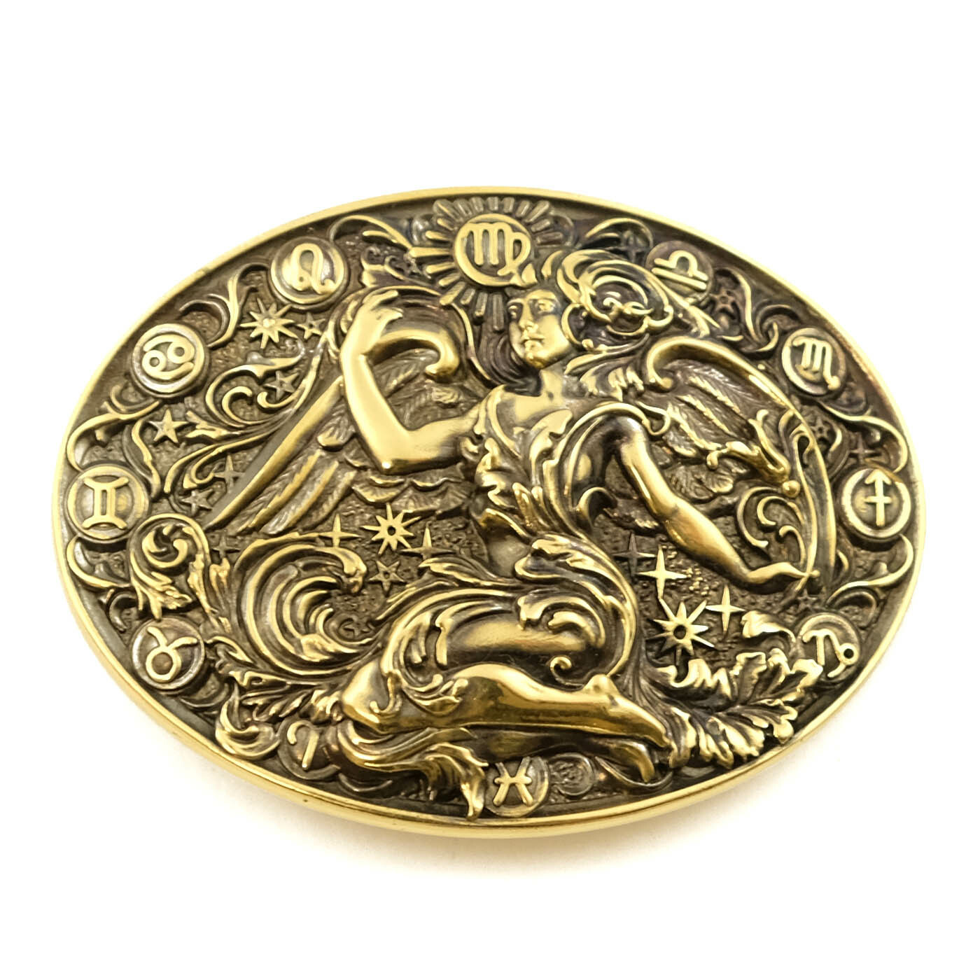 Virgo belt buckle, Virgin Horoscope Astrological Zodiac Sign solid brass buckle