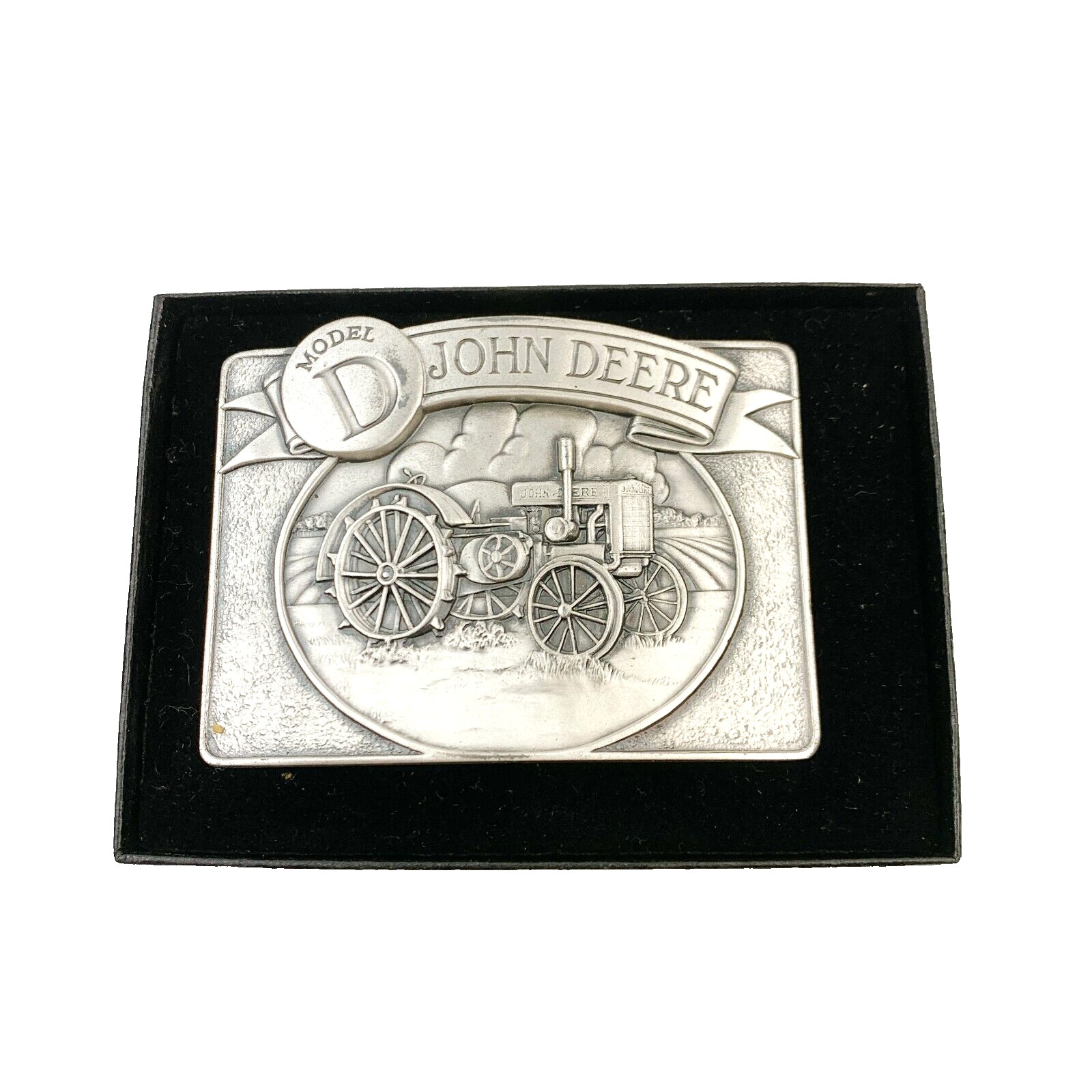 John Deere 1988 Model D Tractor Moline Illinois Metal Rectangle Belt Buckle