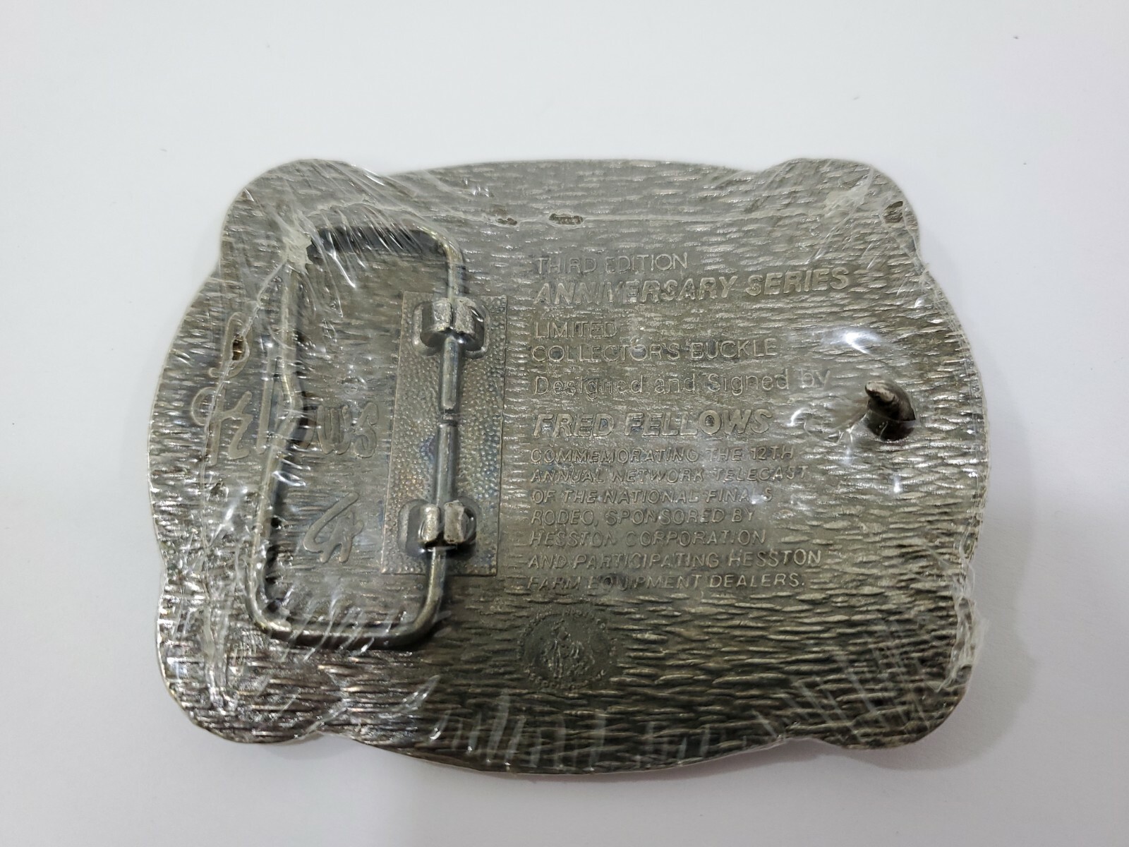 National Finals Rodeo Hesston 1985 NFR Adult Cowboy Buckle, Vintage Sealed
