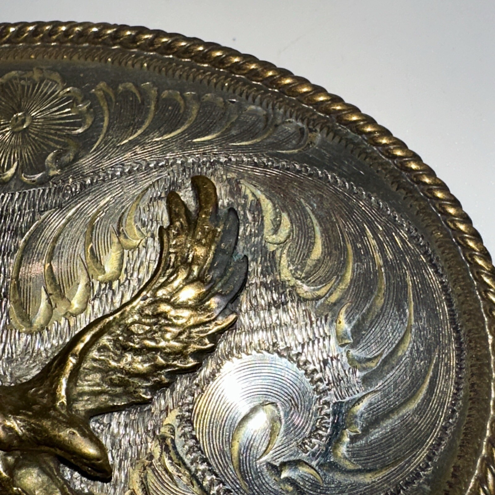 Alpaca Gold Eagle Belt Buckle Vintage