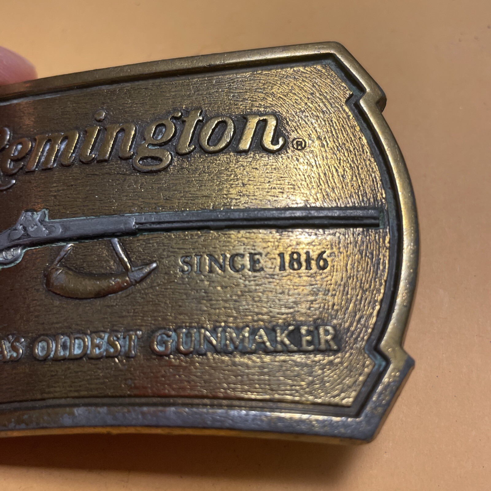 Vintage Remington 1816 Flintlock Rifle belt Buckle 1976 USA Made