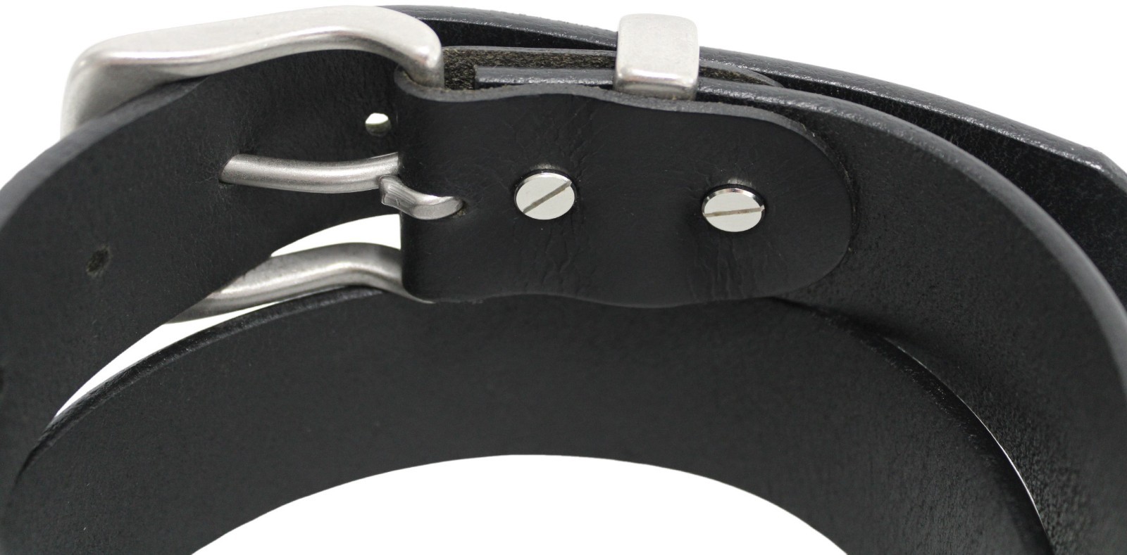 Solid Brass Buckle and Keeper Quality Full Grain Genuine Leather Belt 41004. BLK