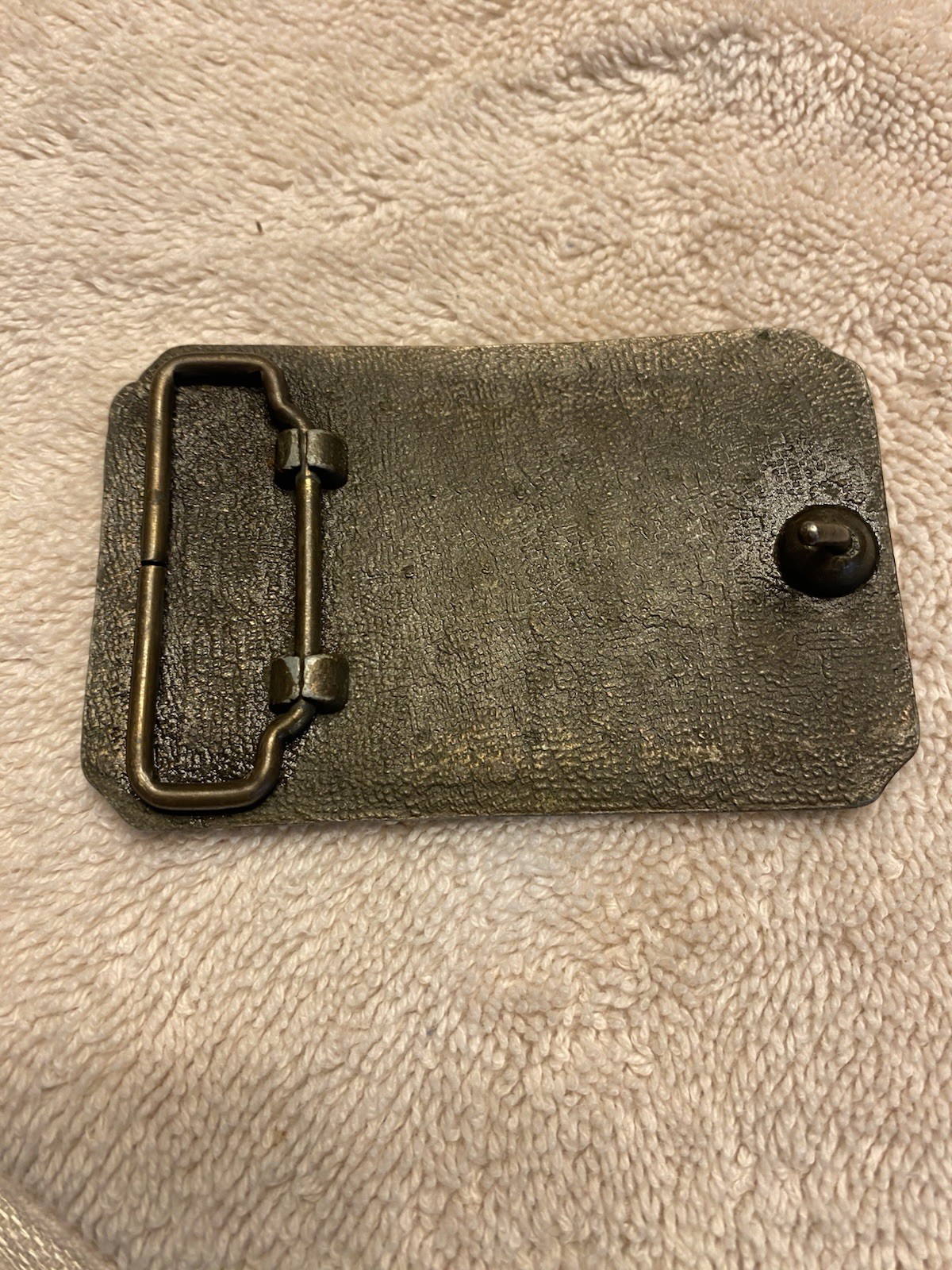 Men&rsquo;s Bronze Metal Western Stagecoach Horse Belt Buckle 1826 2 slight wear spots