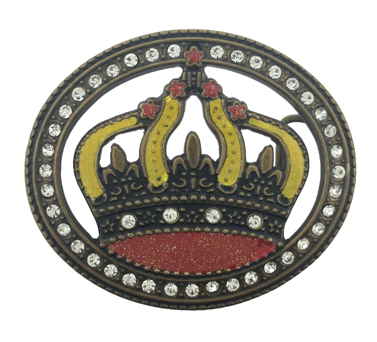 Iced Out Crown Belt Buckle Bling Bride Multicolored Metal Princess Fashion Gift