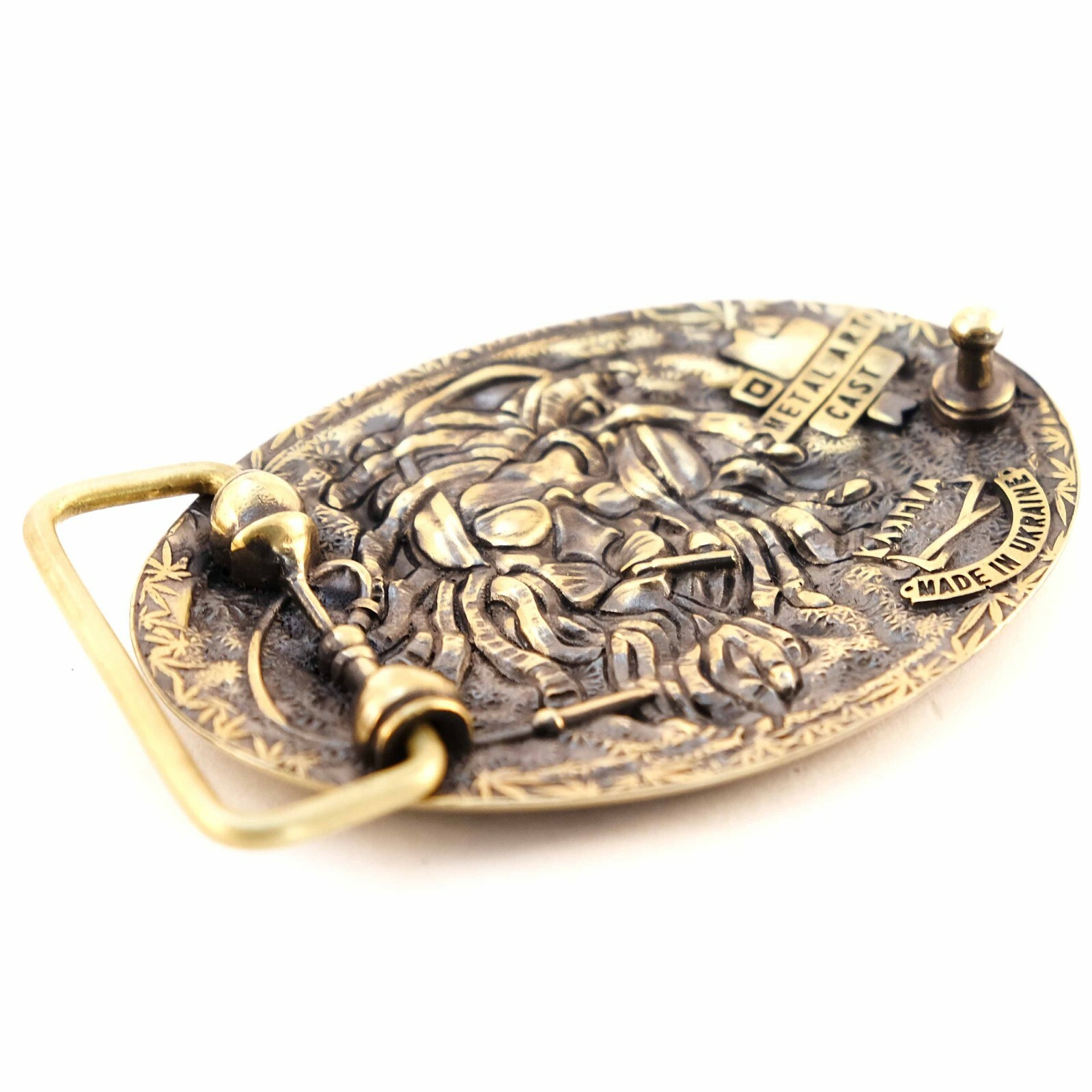Cannabis leaf solid brass belt buckle, Marijuana Weed Leaf ganja Rasta buckle