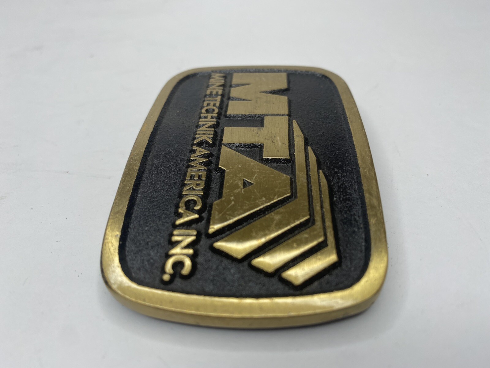 Vintage (MTA) Mine Technik America INC. Brass Belt Buckle. Limited Edition 1998
