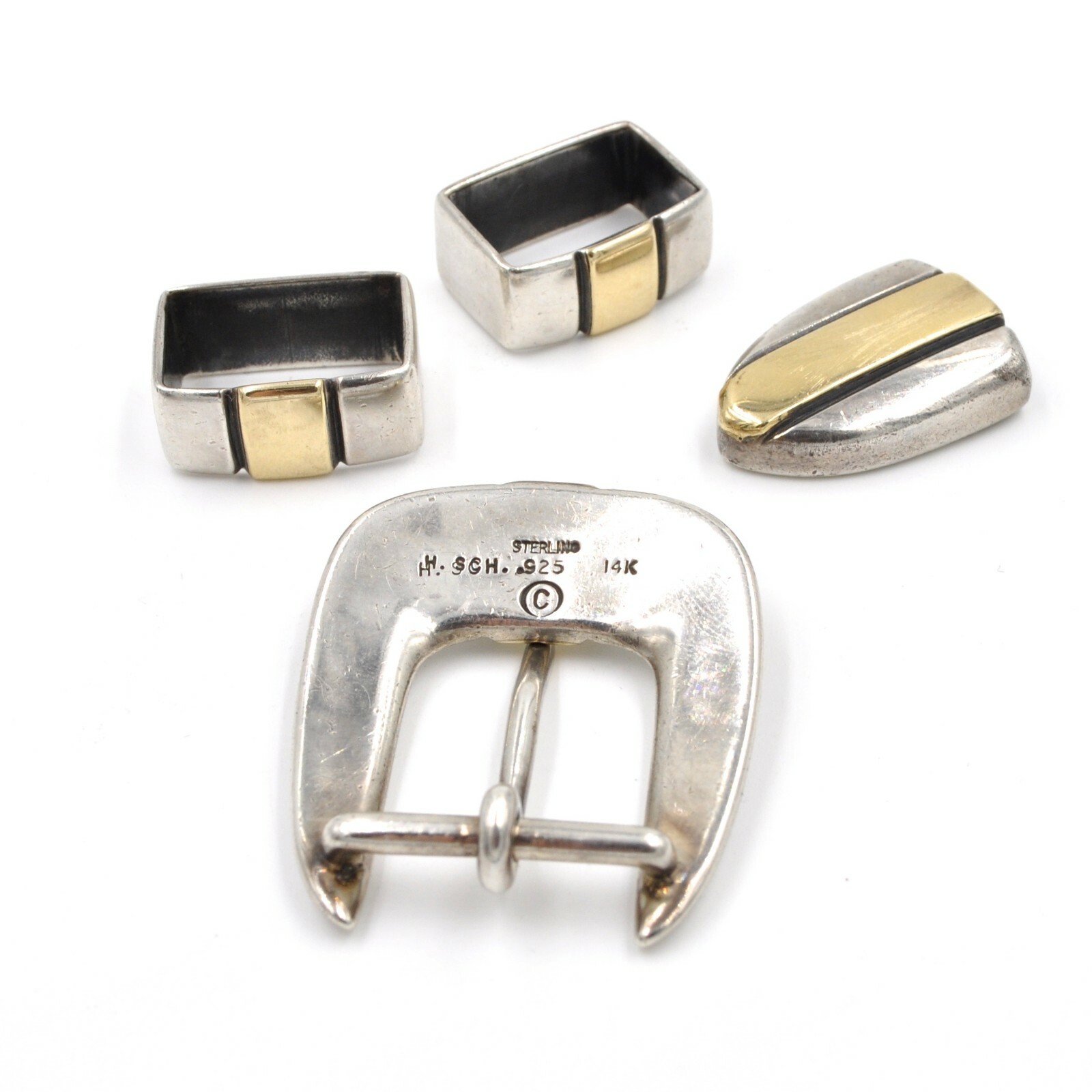 Horst Schrader 3/4&Prime; « Bob&rsquo;s Gold Stripe » 14kt Gold & Sterling 4 Piece Tip Set