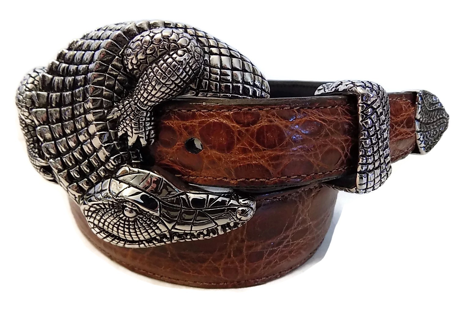 AB STEEL BY AL BERES 1&Prime; ALLIGATOR 3 PIECE BUCKLE SET ONLY #ST118 « BUCKLES ONLY! »