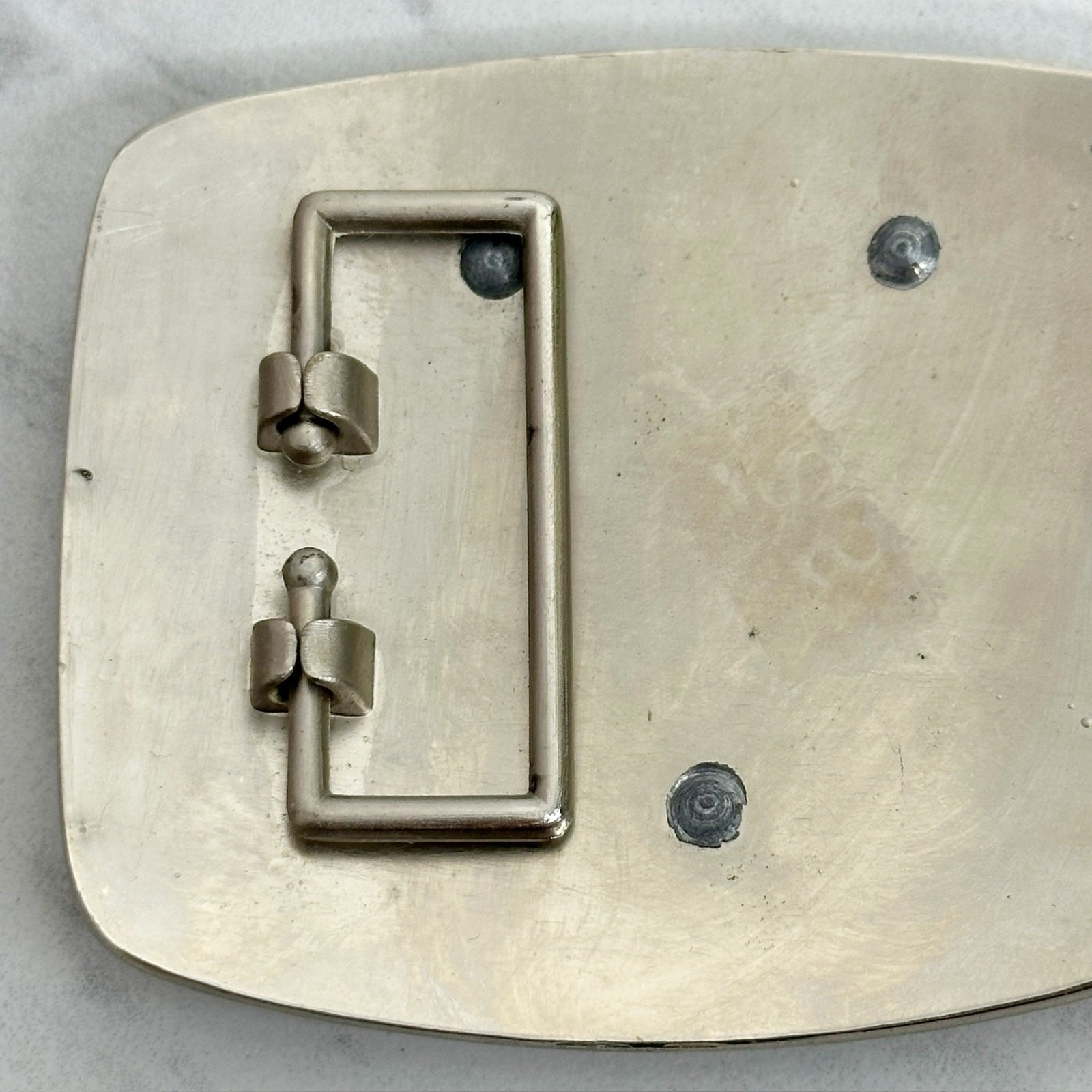U Letter Initial Monogram Silver Tone Belt Buckle
