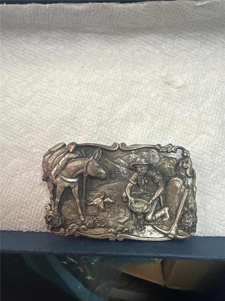 Gold Miner Prospector 3D Pewter Siskiyou / Arroyo Grande Buckle Co. 1981 Buckle