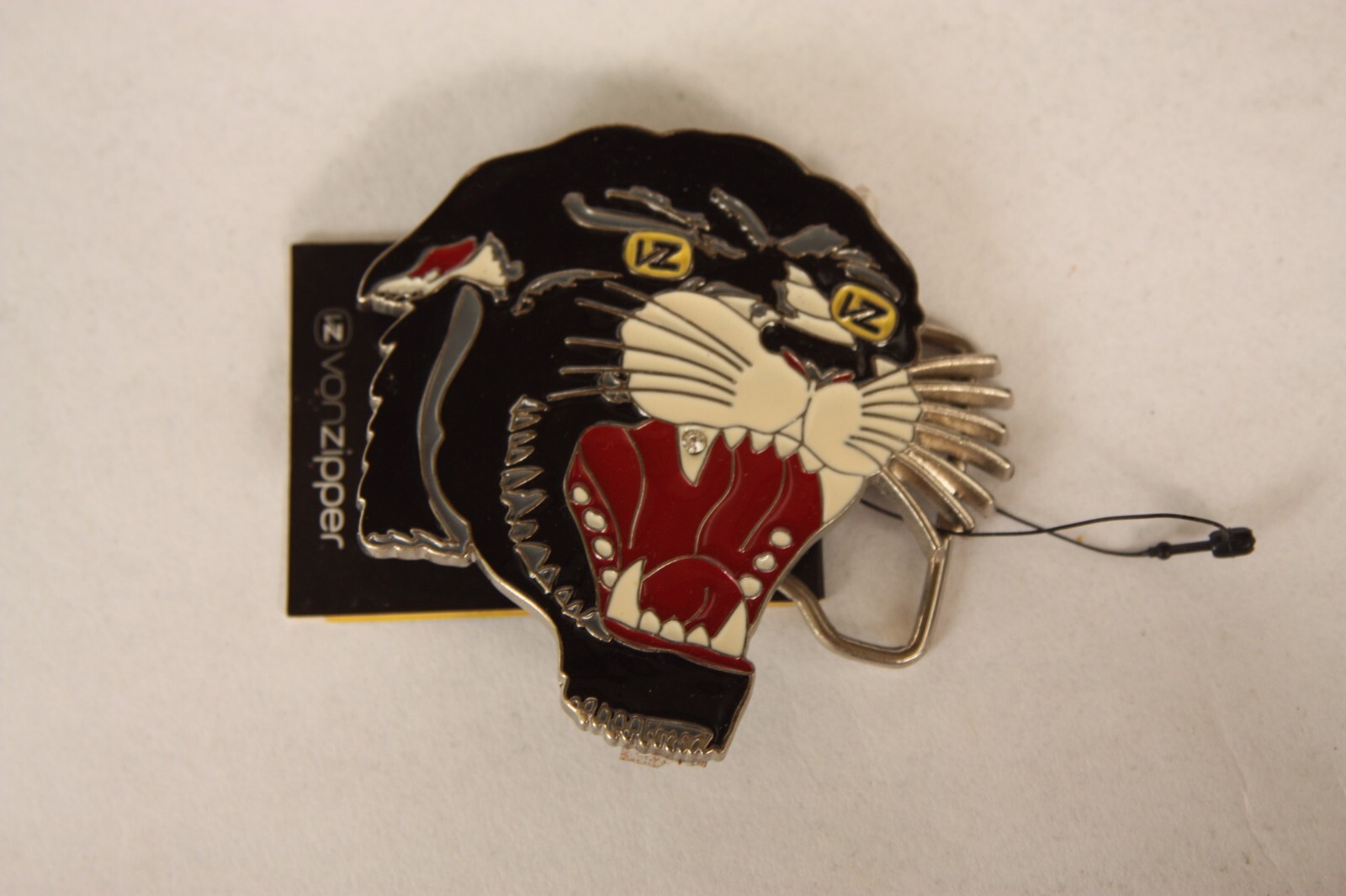 VonZipper The Pantha Belt Buckle Vintage Original VonZipper Enameled Panther Cat