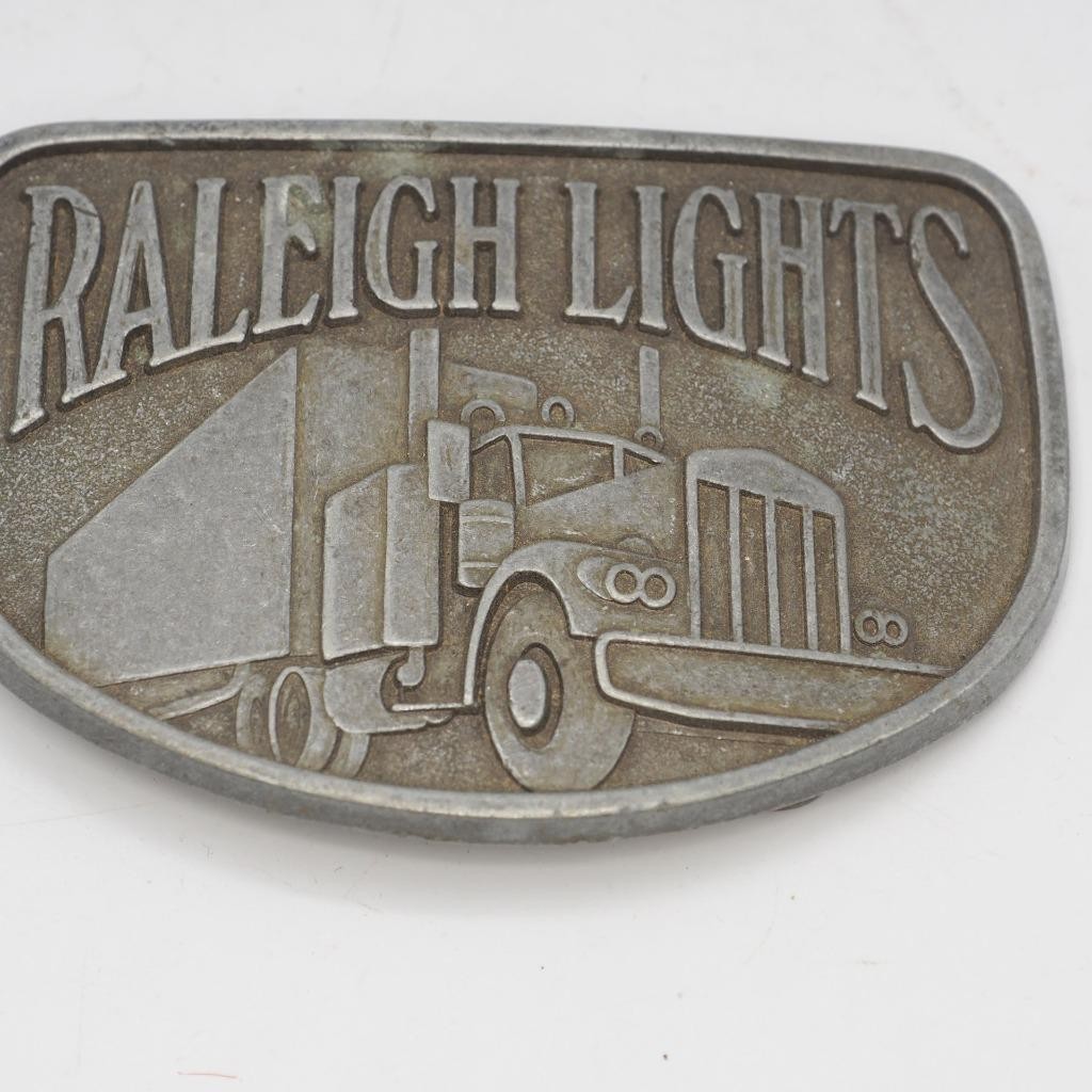 Raleigh Lights Trucker Belt Buckle Cigarette Advertising