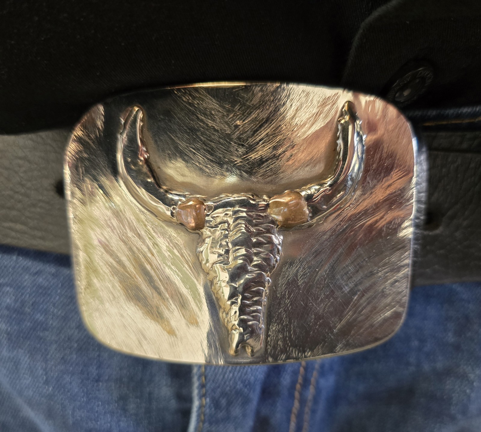Handmade TIG Weld Bull Skull Belt Buckle Stainless Steel Rust Buckles Western