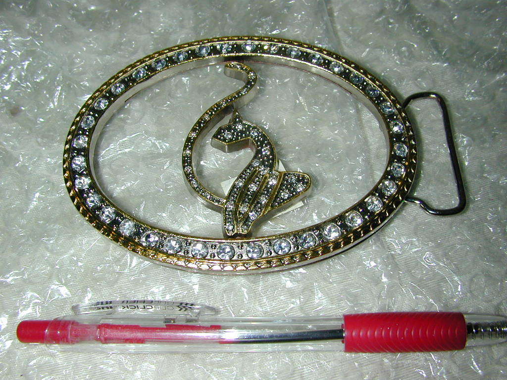 BELT BUCKLE Treble Clef Musical Note Music Performer Rhinestones Dazzling Bling