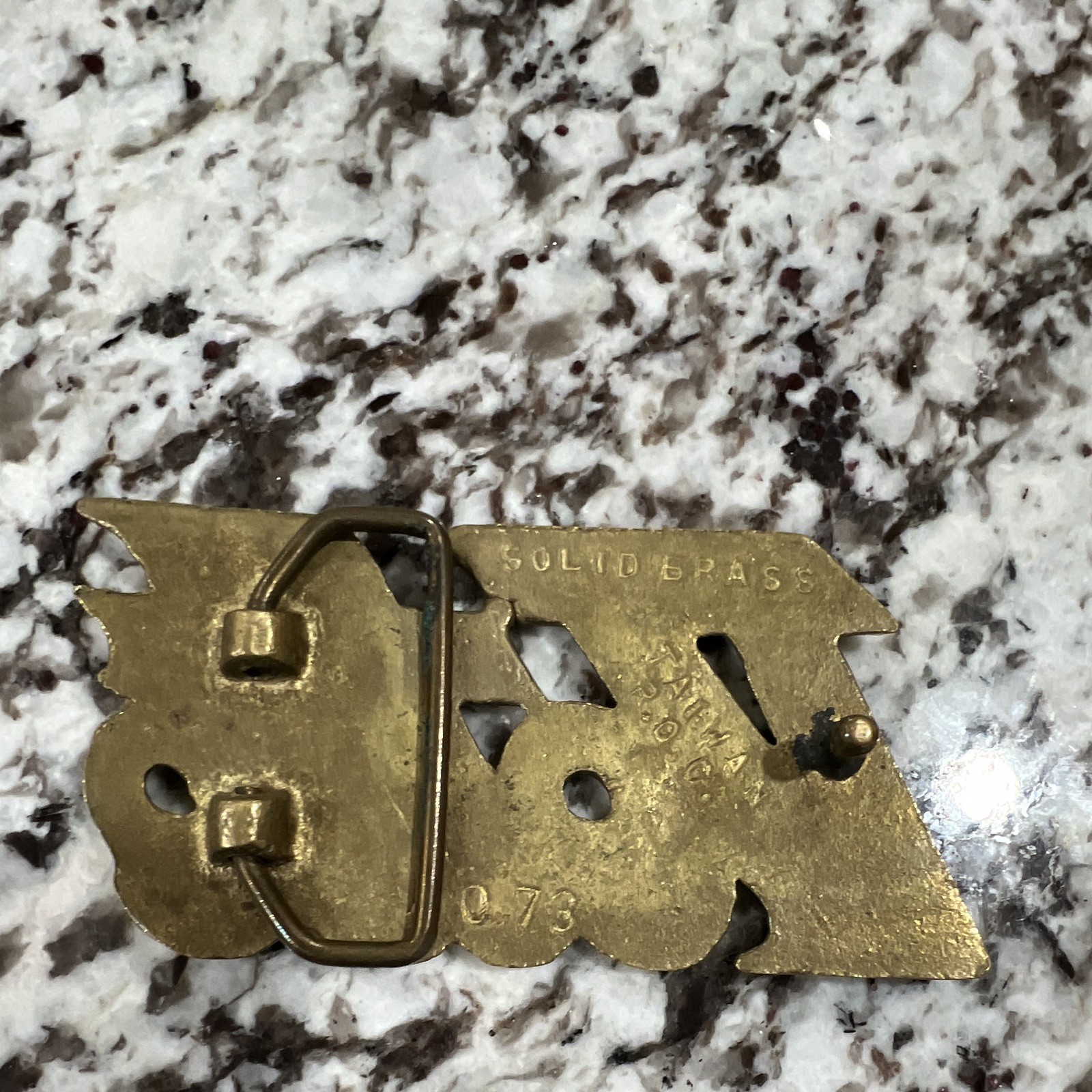 Corvette Logo Solid Brass Men’s Belt Buckle Gold Tone Interchangeable 1.5in