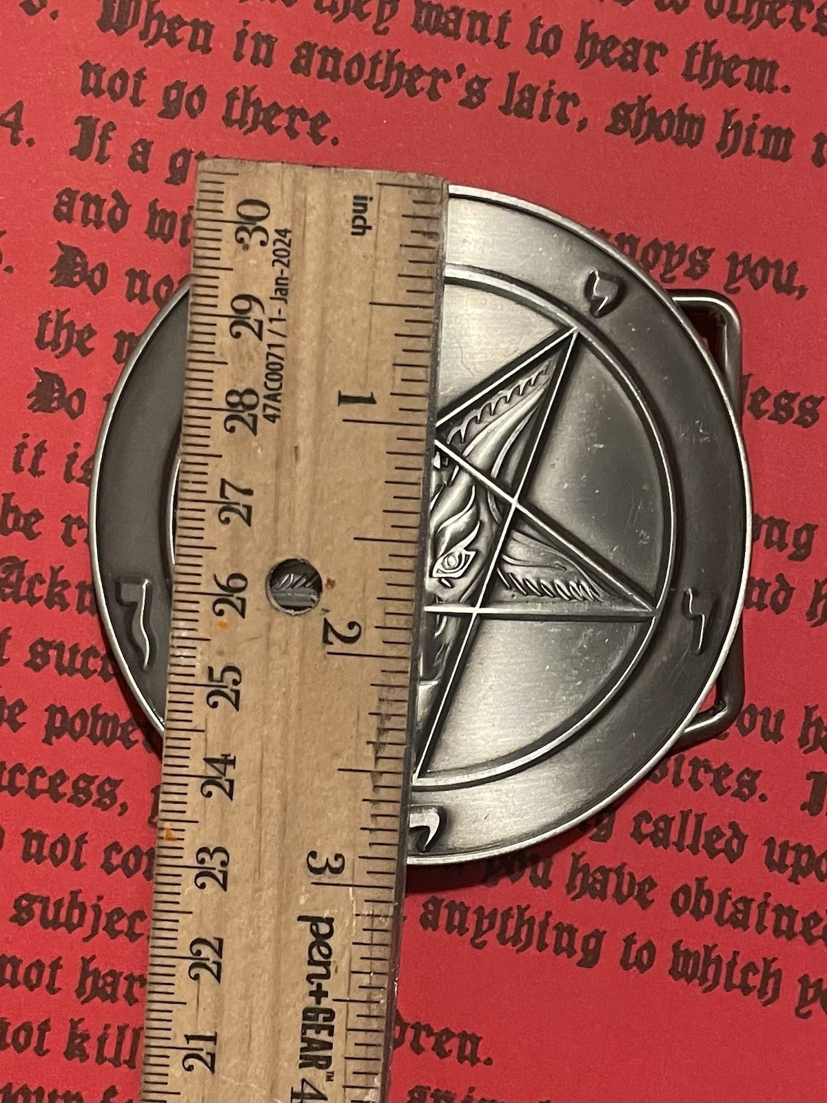 Baphomet Belt Buckle Leviathan Pentagram Church Of Satan Anton LaVey Satanism