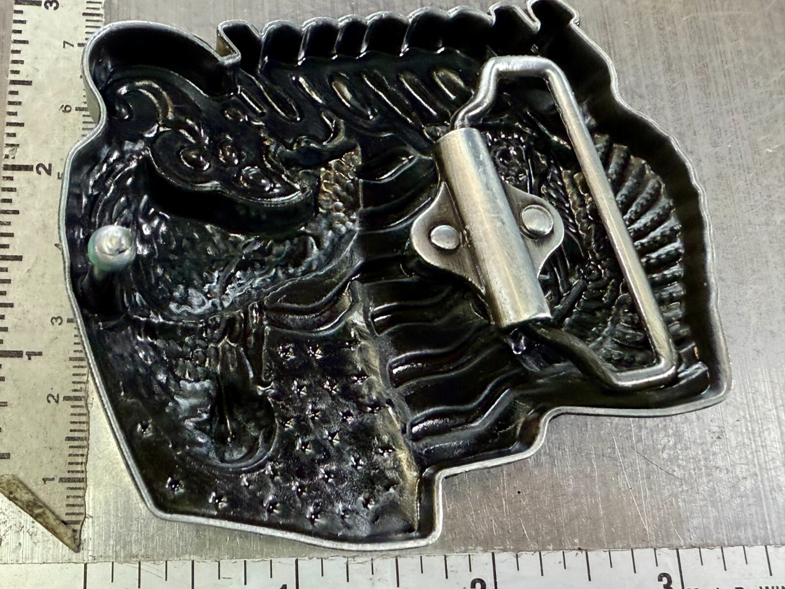 Native American Indian Commemorative Cutout New Belt Buckle – Eagle & USA Flag
