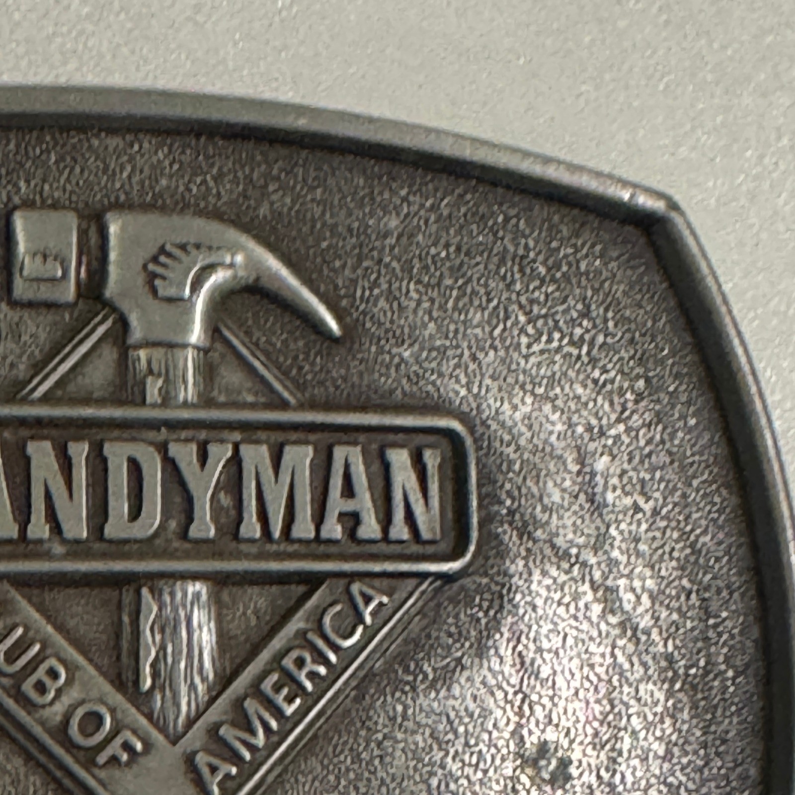 Handyman Club of America Life Member Belt Buckle Vintage 1996 Pewter Finish