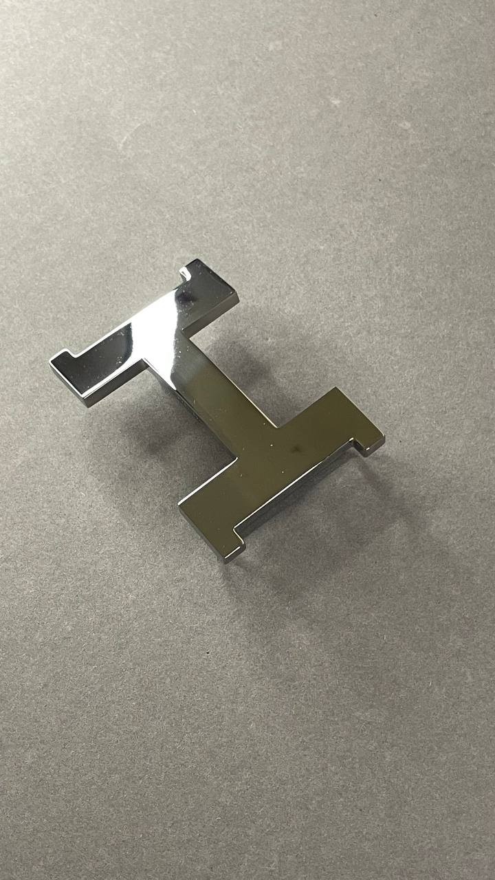 Silver H Buckle 40mm 1.5` Glossy Silver Hardware Belt Buckle