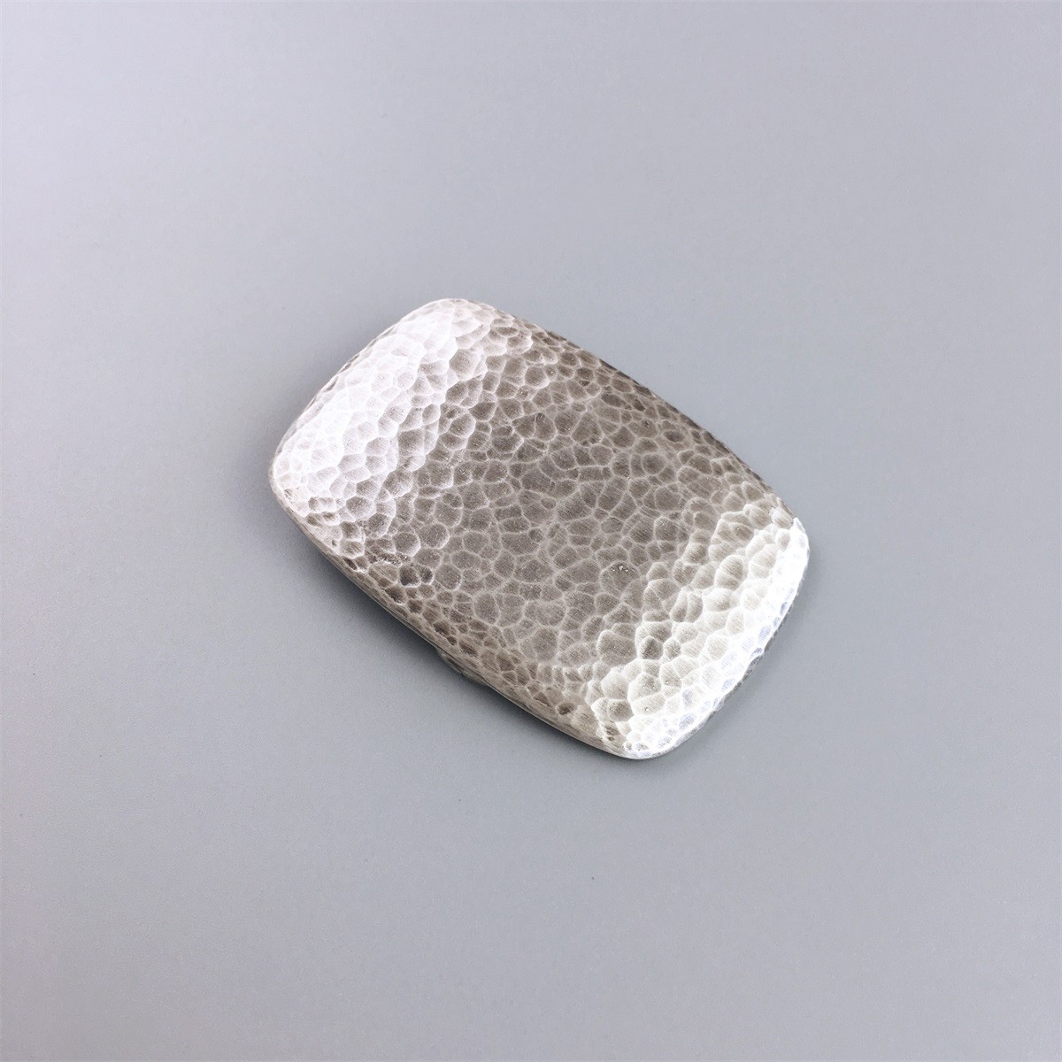 Small Size Vintage Silver Hammer Forged Belt Buckle With 1.38 inch 3.5 cm Loop