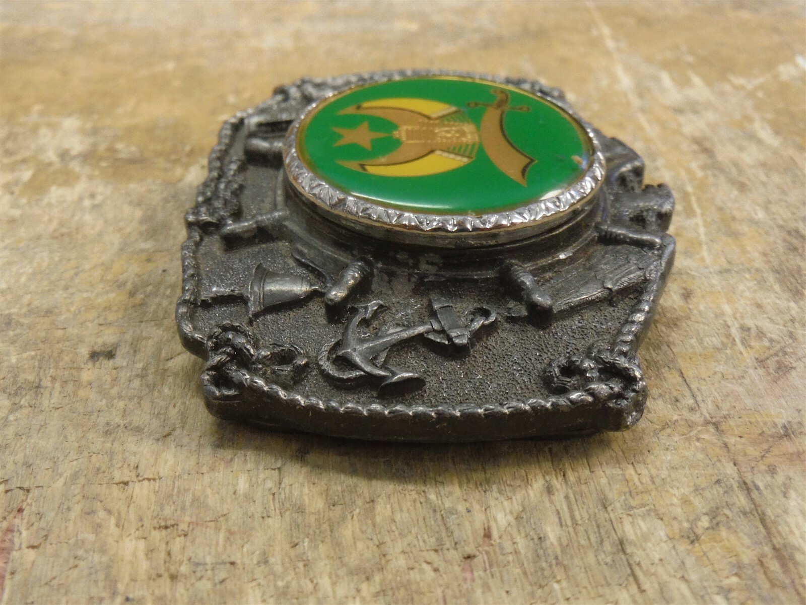 Tanside DD151 • Egyptian Shriners Belt Buckle 3 3/8&Prime; X 2 1/2&Prime; FREE SHIP d55