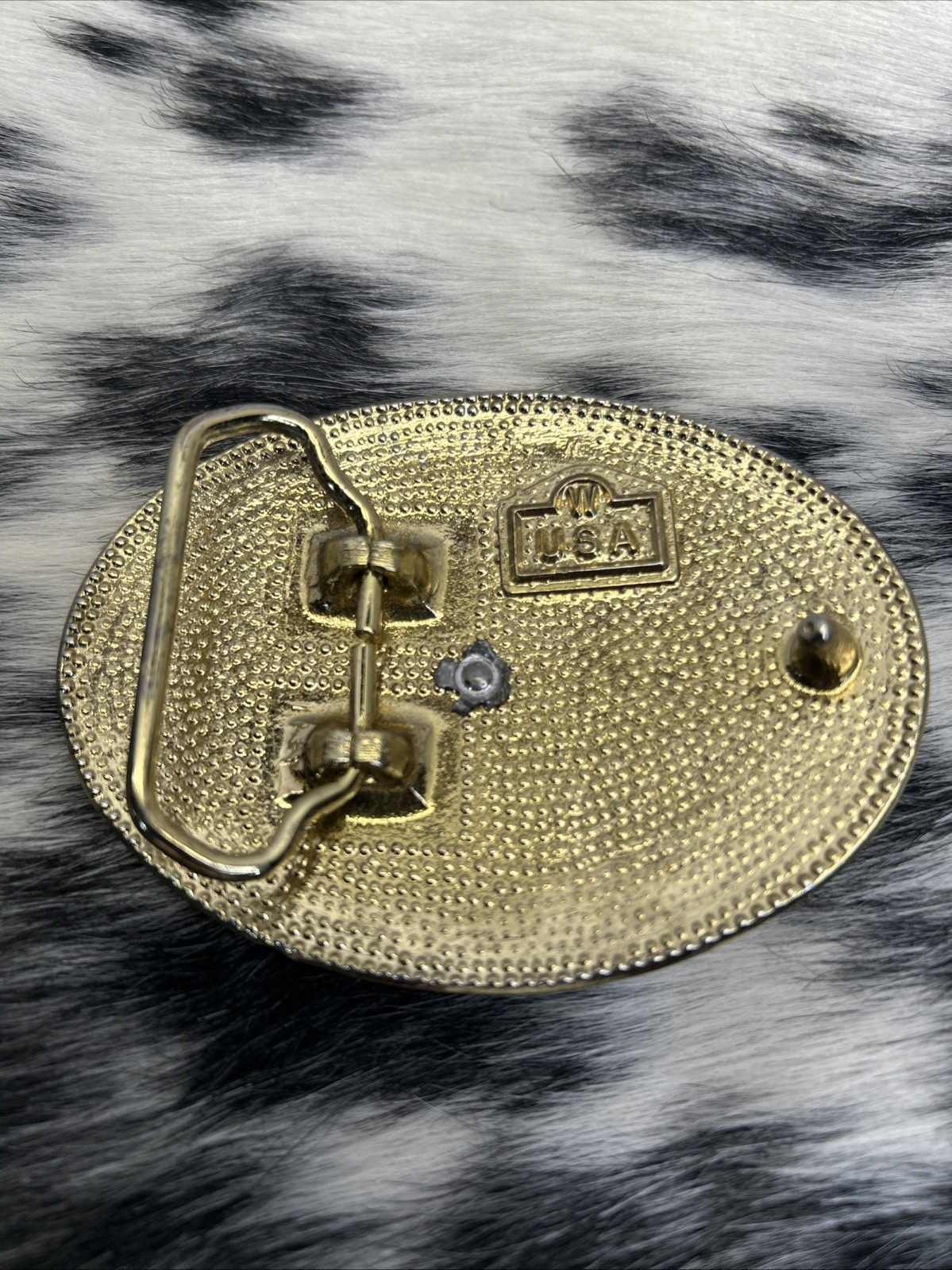 Men&rsquo;s W USA Square-Dancing Western 2-Tone Oval Belt Buckle (RF1064)