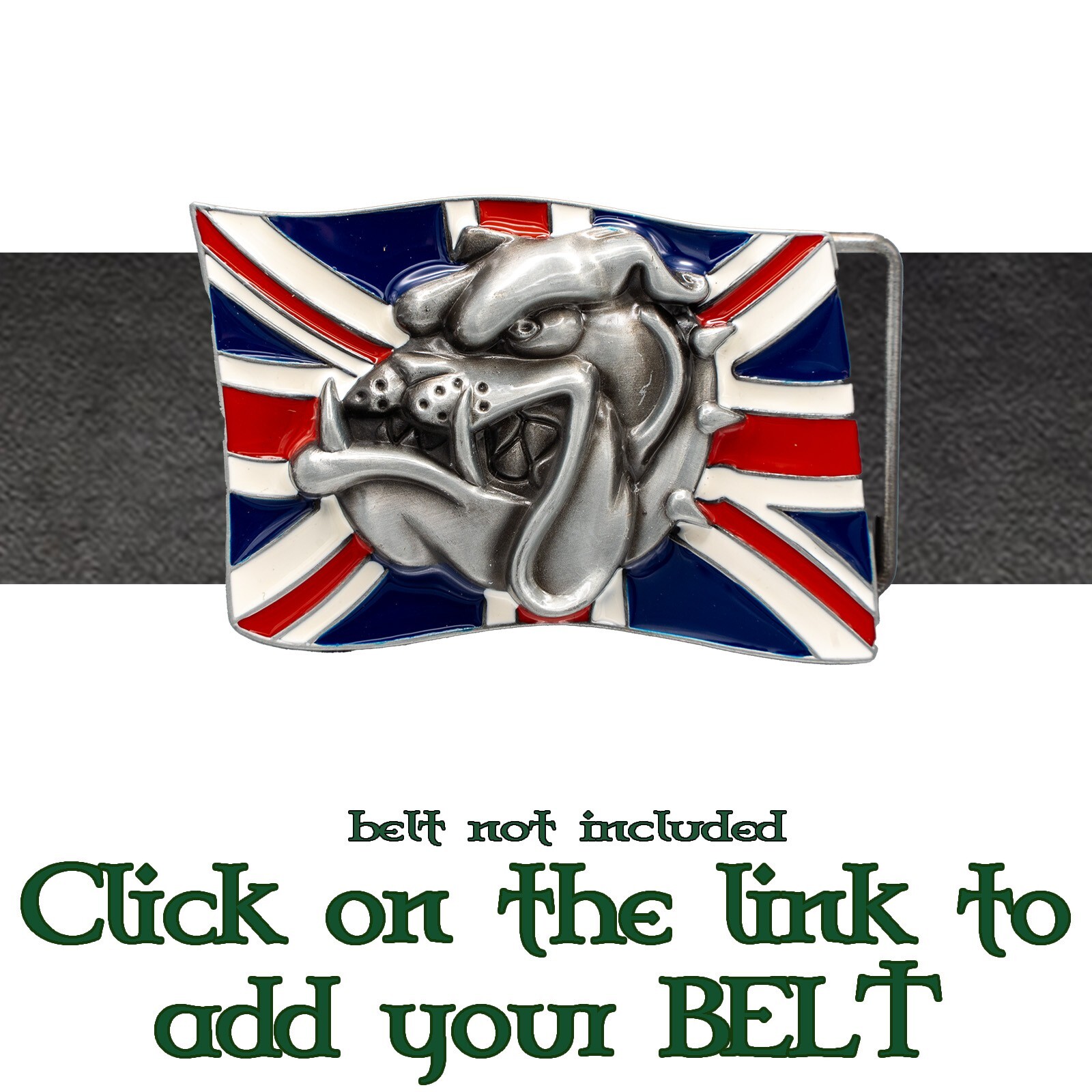 British Bulldog Union Jack Belt Buckle UK Biker England Great Britain
