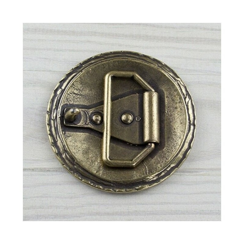 Circle round belt buckle brass buckle belt removable clasp