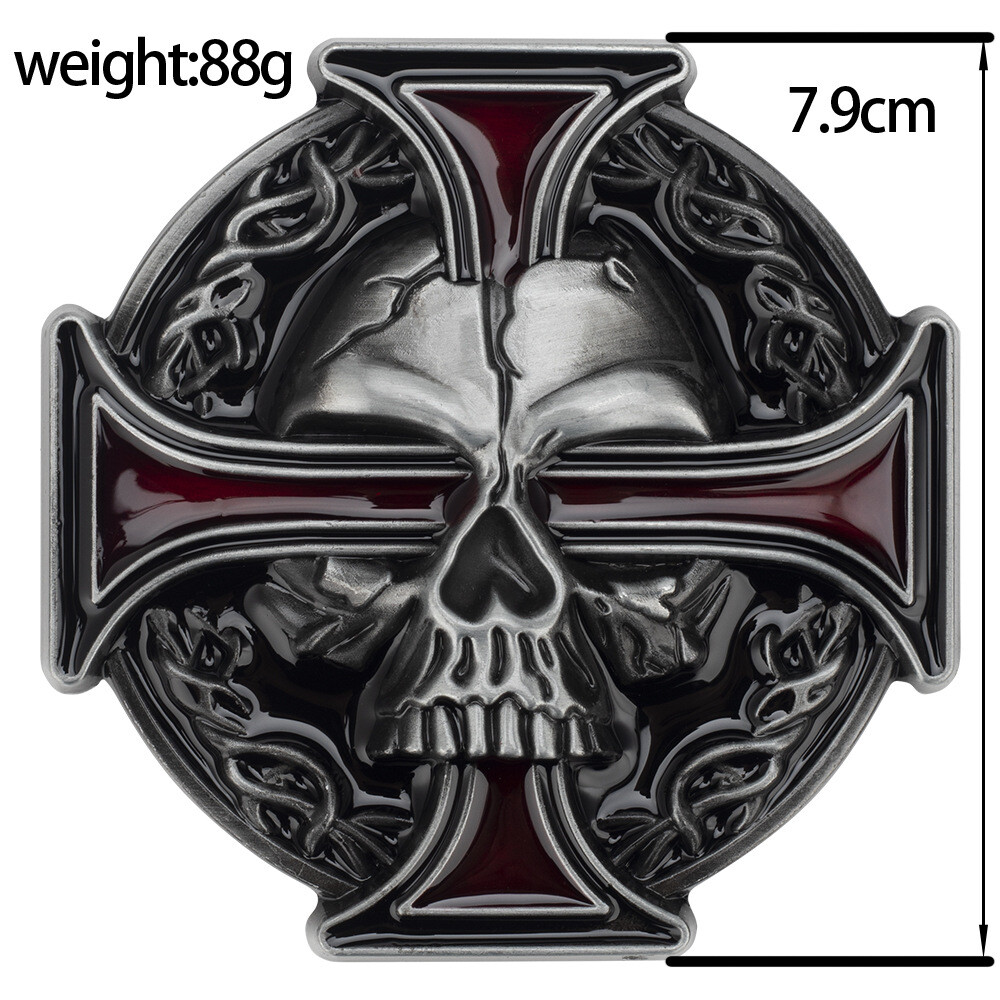 Cross Skull Belt Buckle Western Cowboy Motorcycle Riding Belt Buckle