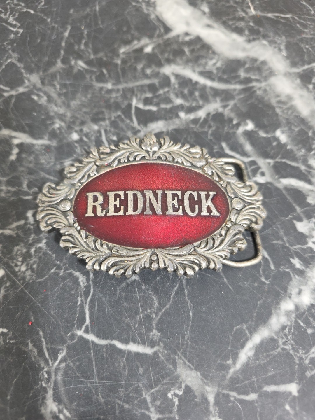 Redneck Belt Buckle Capt. Hawks Sky Patrole & Novelty Co. 1977 Made In USA