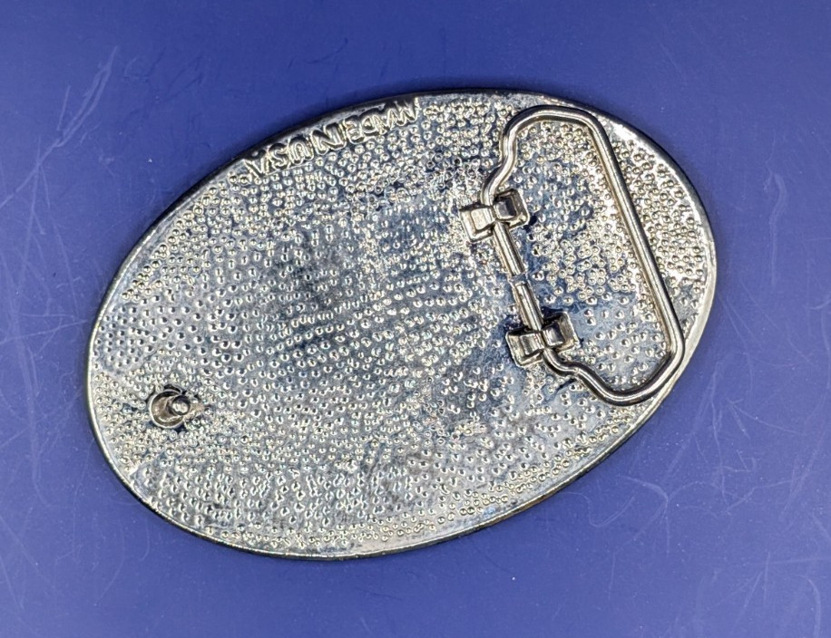 Rattlesnake Skin Belt Buckle with Epoxy Overlay made in USA