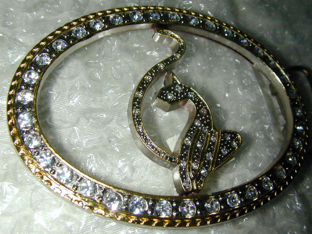 BELT BUCKLE Treble Clef Musical Note Music Performer Rhinestones Dazzling Bling
