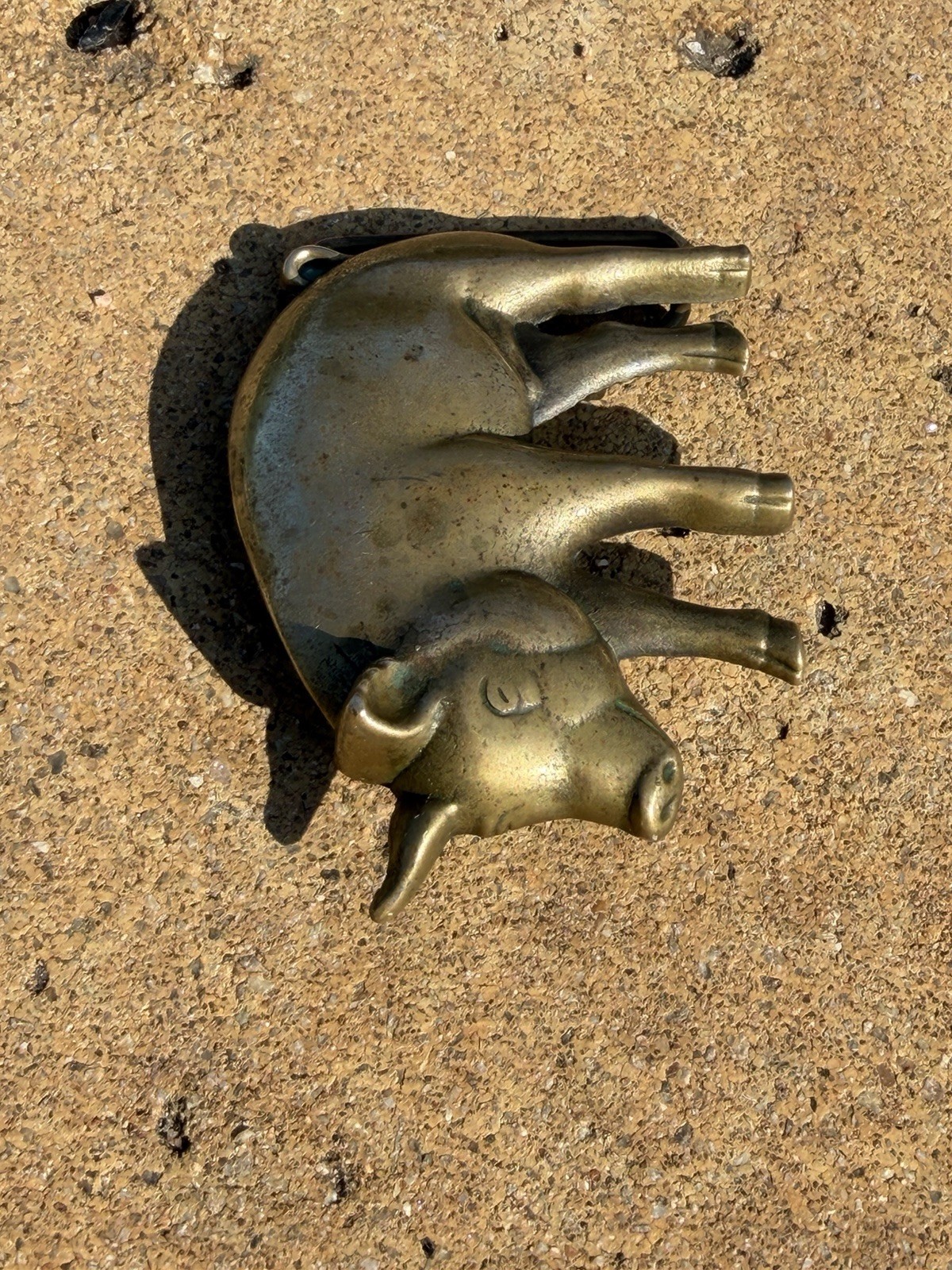 Vintage 1978 Baron Solid Brass Pig Swine Belt Buckle