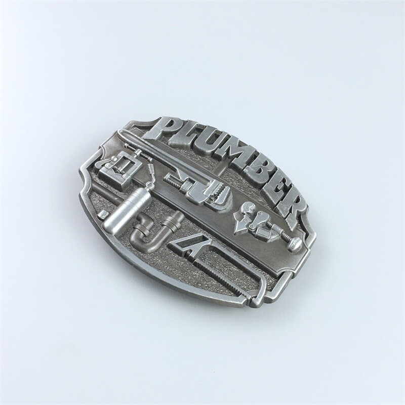 Antique Silver Plumber Trades Tradesman Belt Buckle also Stock in the US